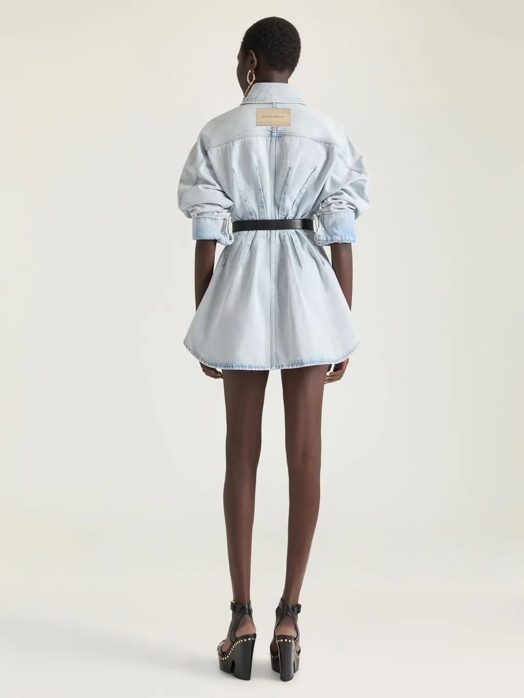 Cocoon Dress In Light Blue Denim