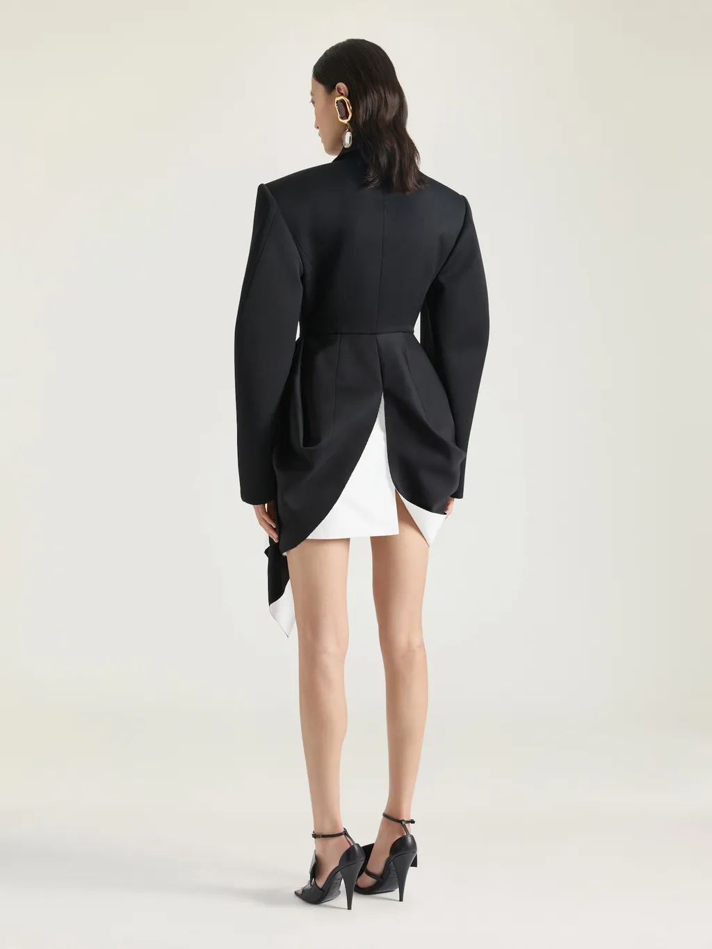 Jacket In Wool With Draped Detail