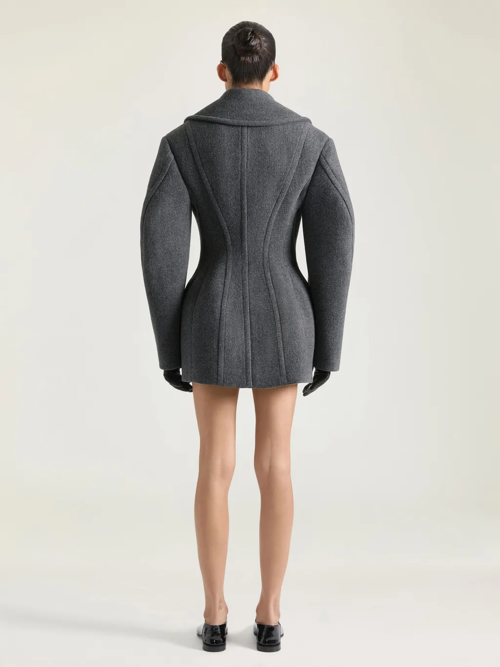 Cocoon Peacoat In Wool