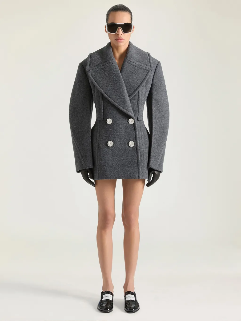 Cocoon Peacoat In Wool