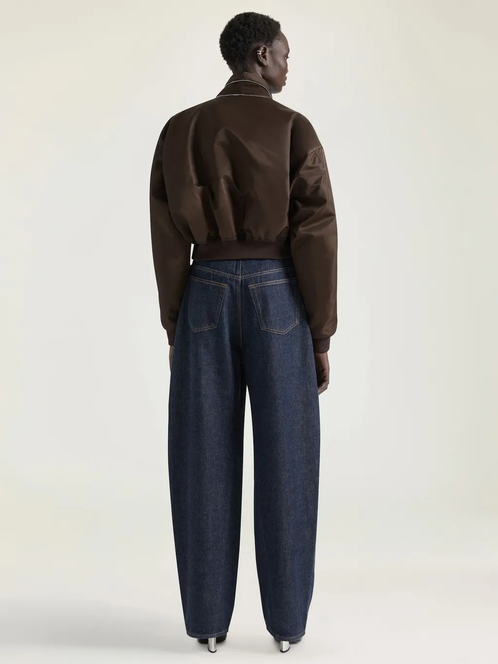 Bomber With Zipped Shawl Collar In Nylon