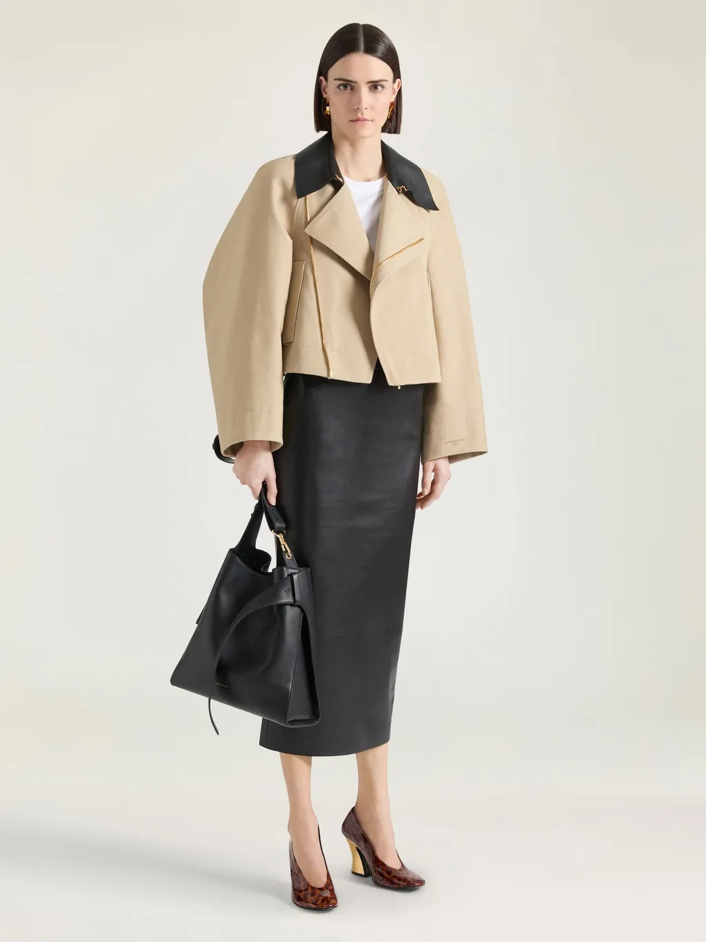 Midi Kickback Skirt In Nappa Leather