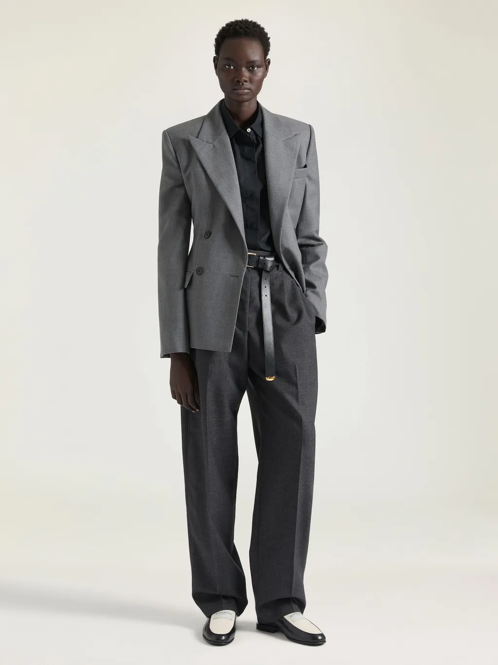 Double Pleat Pants In Wool