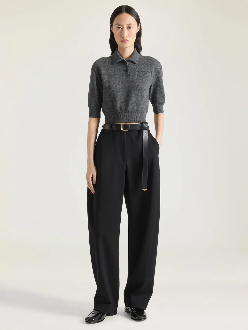 Polo Top In Wool