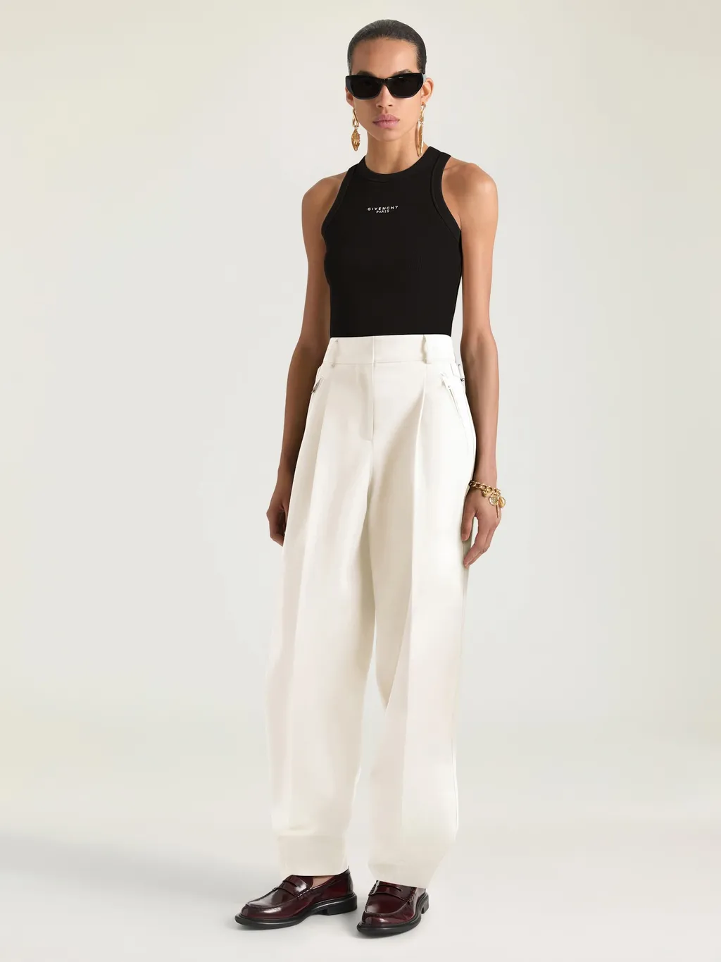 Slim Fit Tank Top In Cotton With Givenchy Paris Print