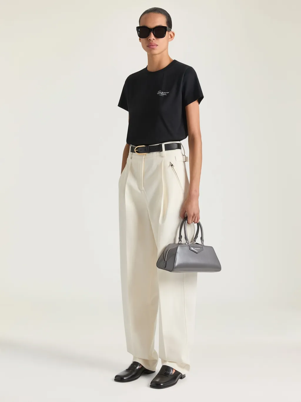 T-Shirt In Cotton With Givenchy Stamp Print