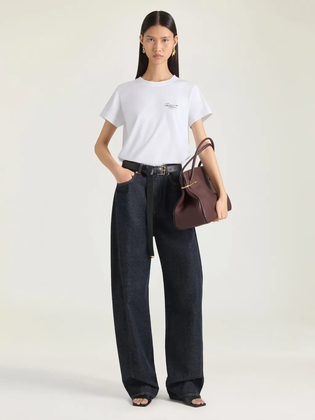 T-Shirt In Cotton With Givenchy Stamp Print