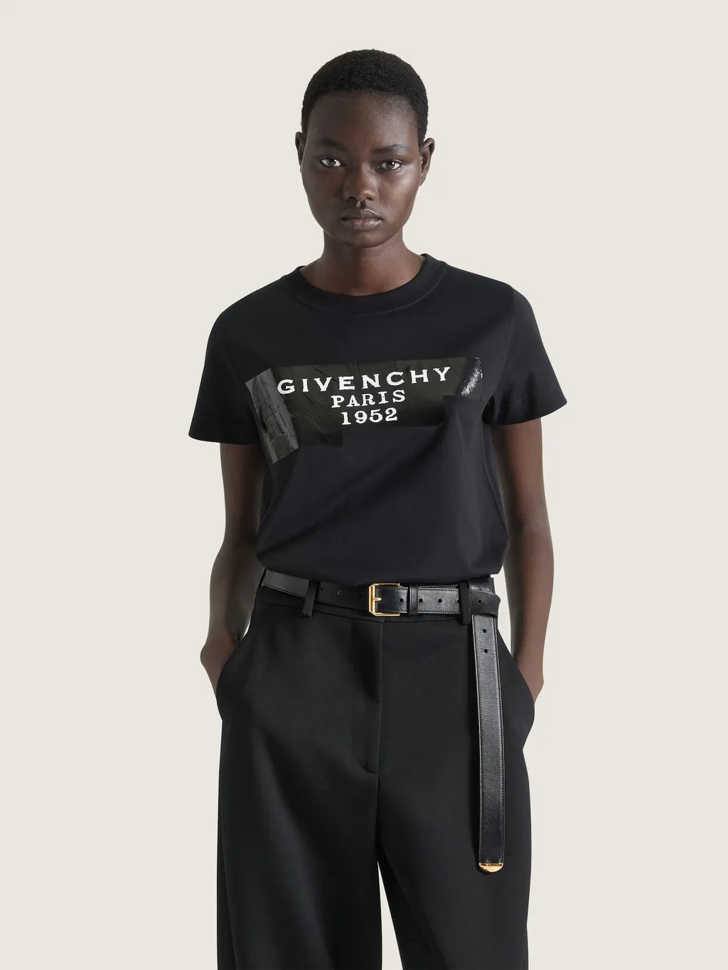 T-Shirt In Cotton With Givenchy Tape Print