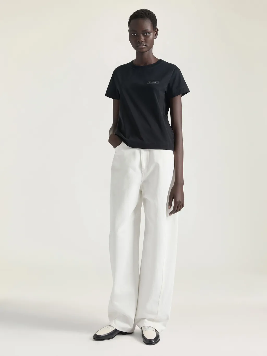 T-Shirt In Cotton With Givenchy Patch