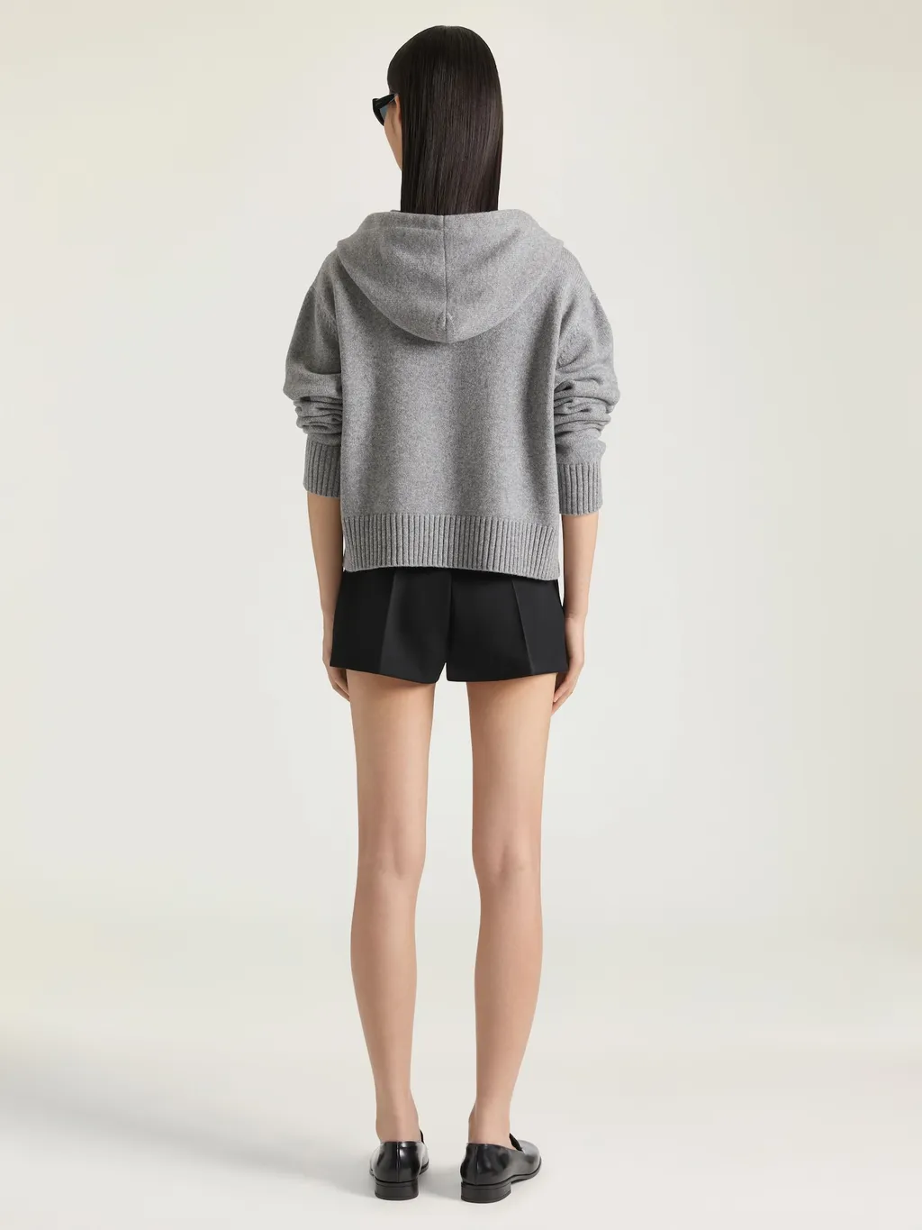 Zipped Hoodie In Wool And Cashmere