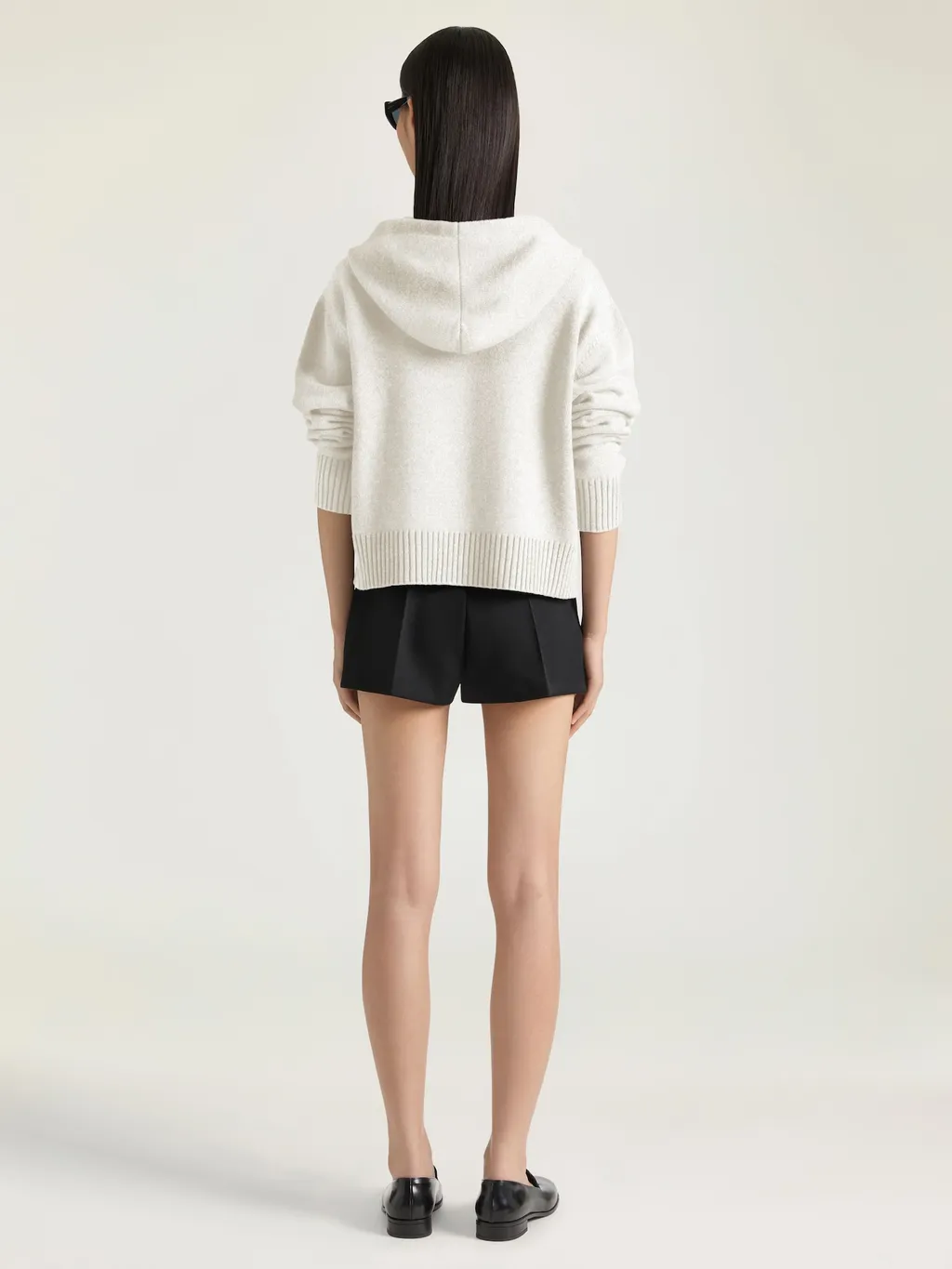 Zipped Hoodie In Wool And Cashmere