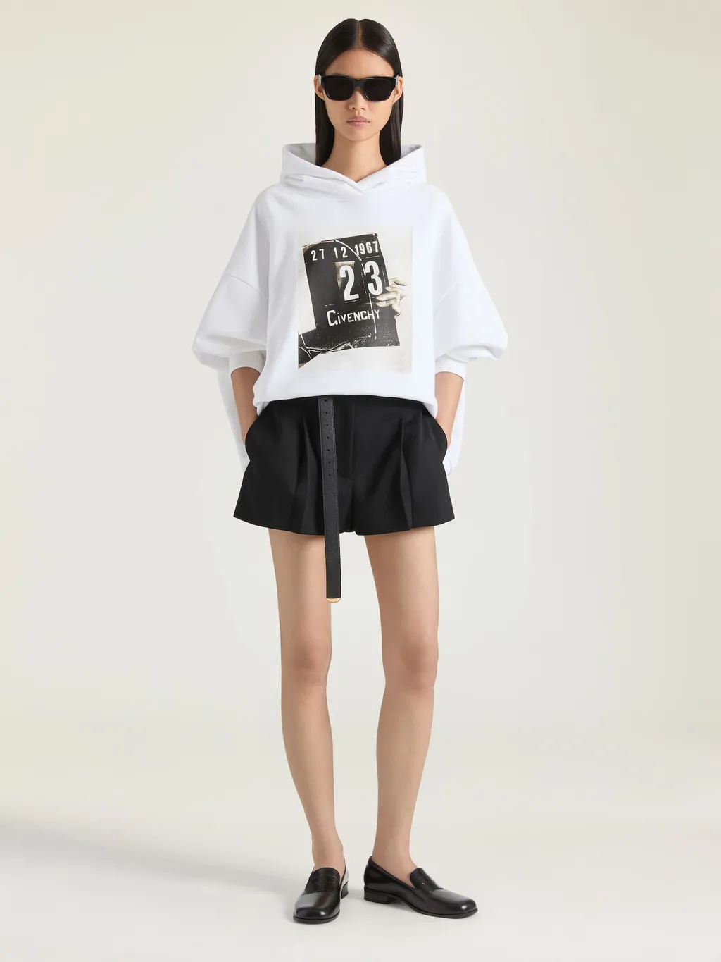 Hoodie In Fleece With Givenchy Clapperboard Print