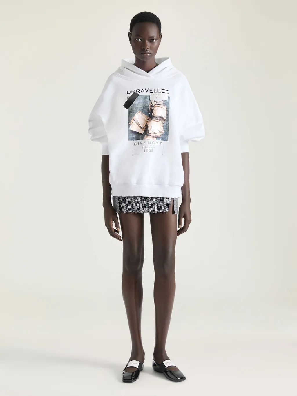 Hoodie Sweatshirt In Fleece With Archive Print
