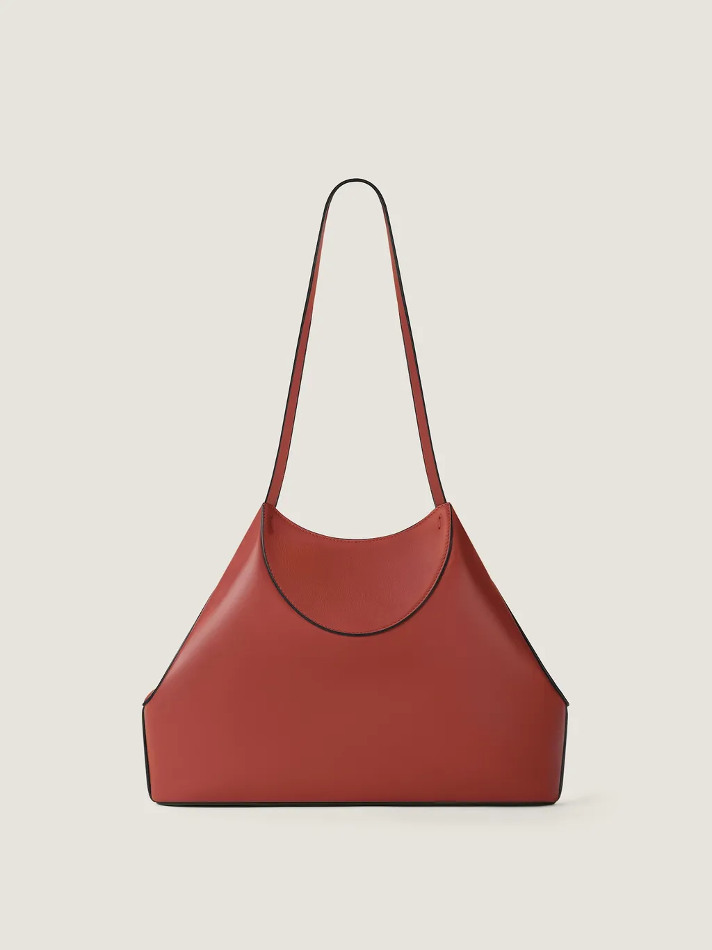Small Facet Tote Bag In Grained Leather