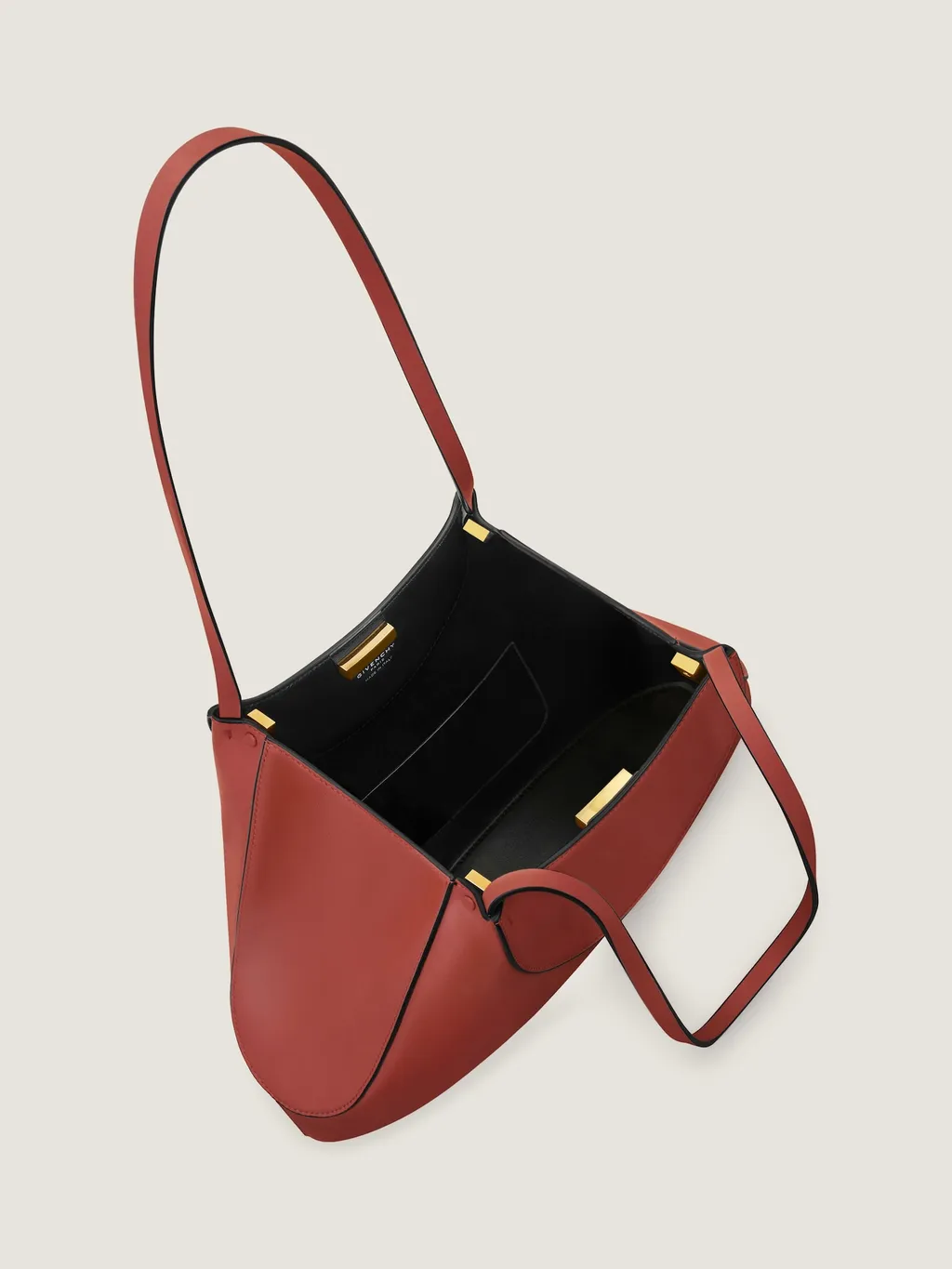 Small Facet Tote Bag In Grained Leather