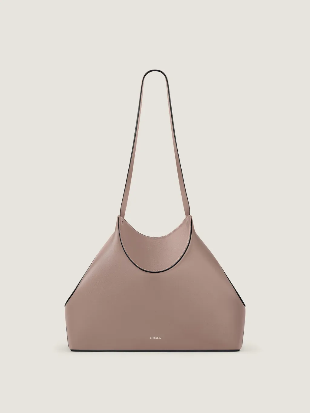 Small Facet Tote Bag In Grained Leather