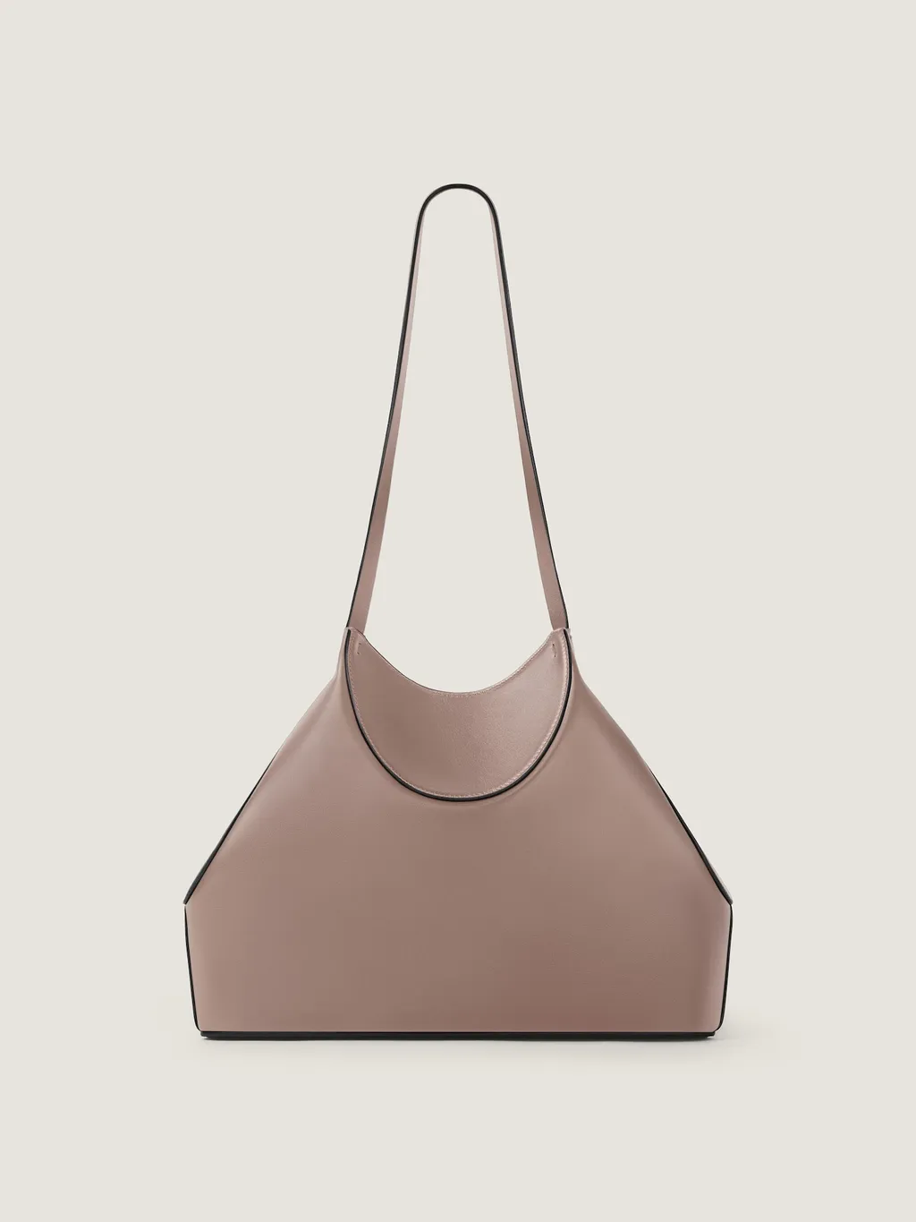 Small Facet Tote Bag In Grained Leather