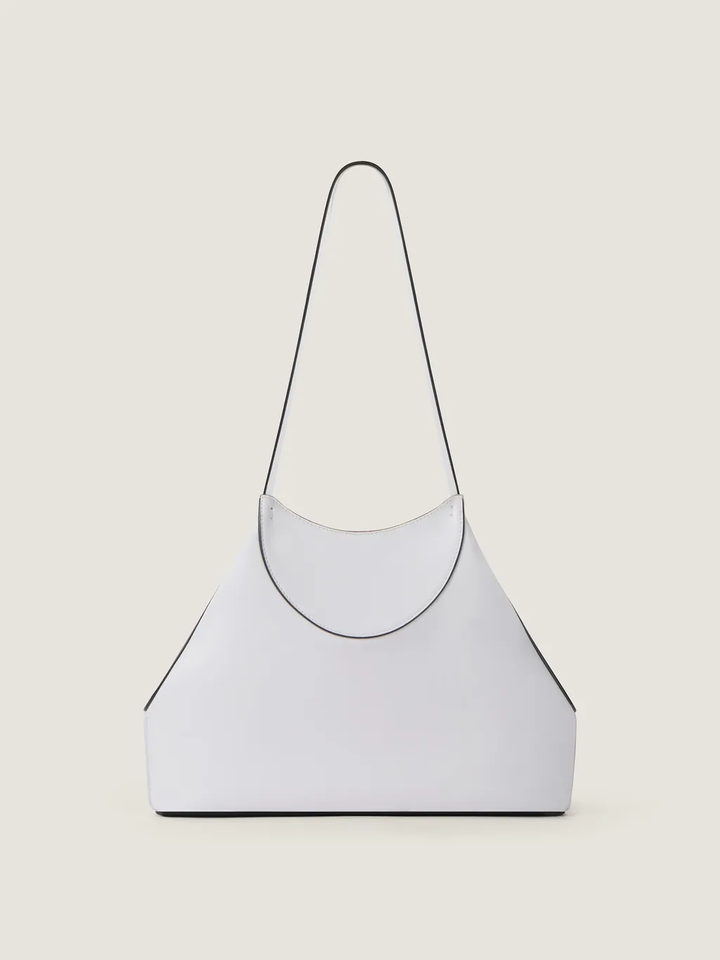 Small Facet Tote Bag In Grained Leather