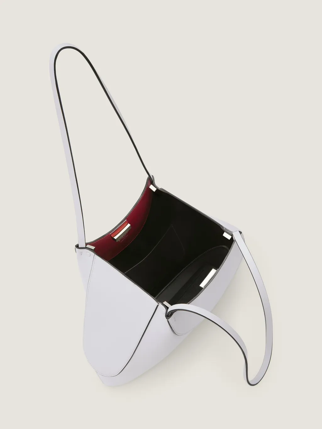 Small Facet Tote Bag In Grained Leather