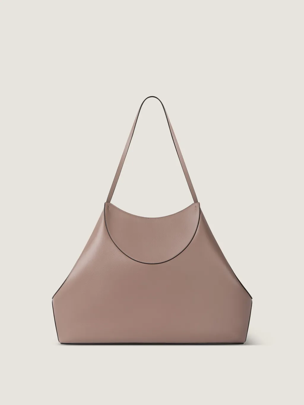 Medium Facet Tote Bag In Grained Leather