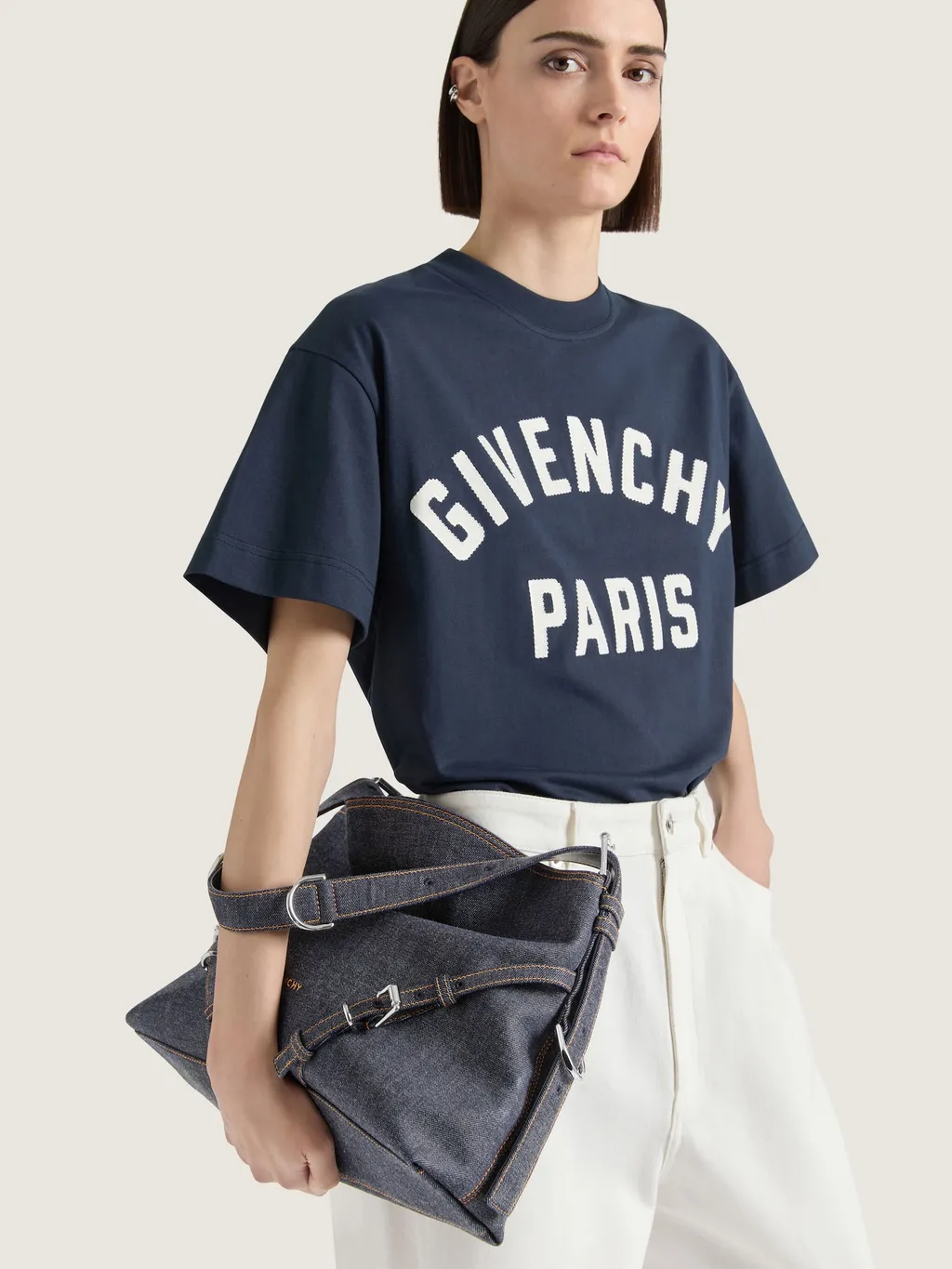 Medium Voyou Bag In Denim