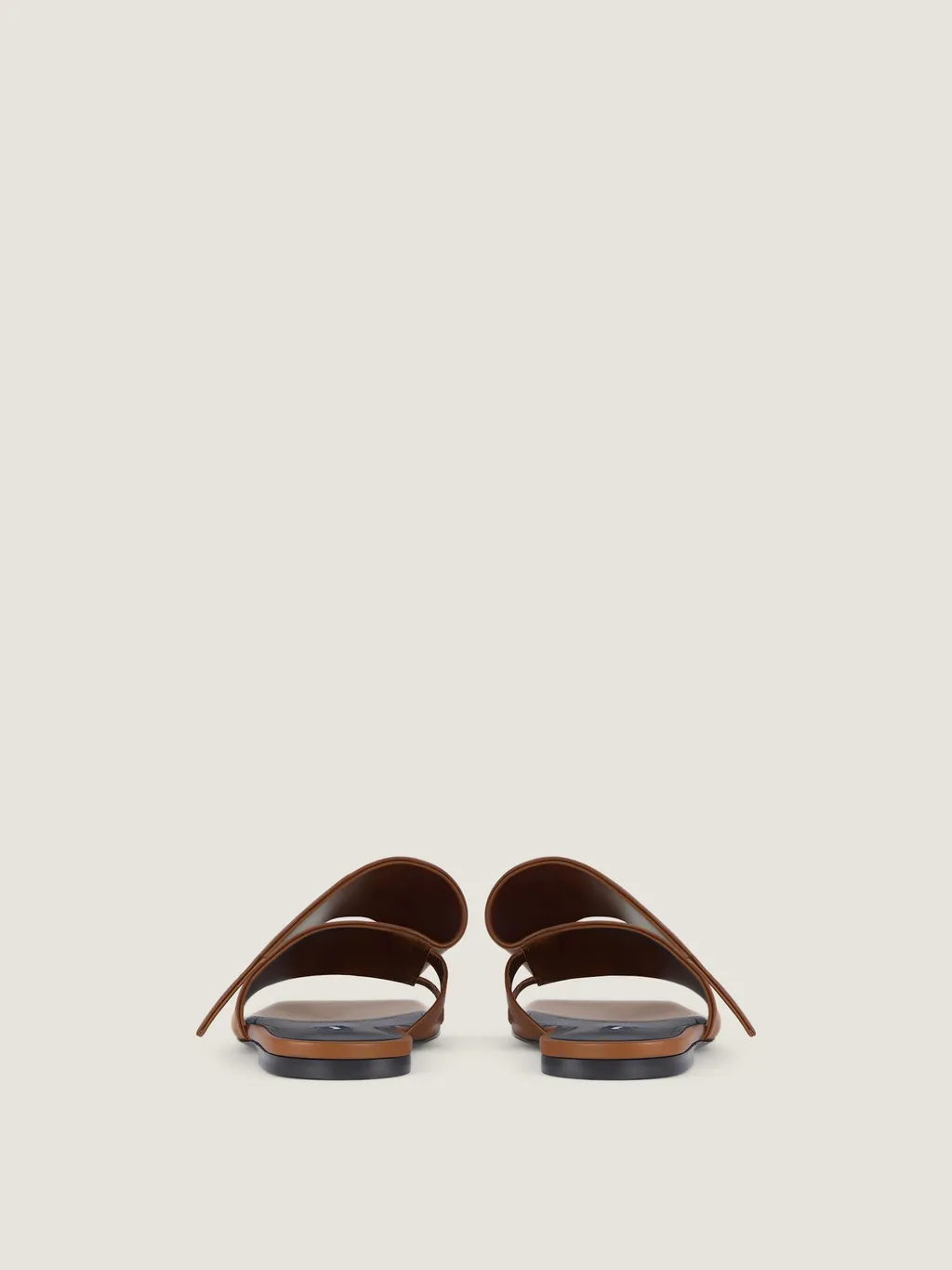 Sliced Square Flat Sandals In Leather
