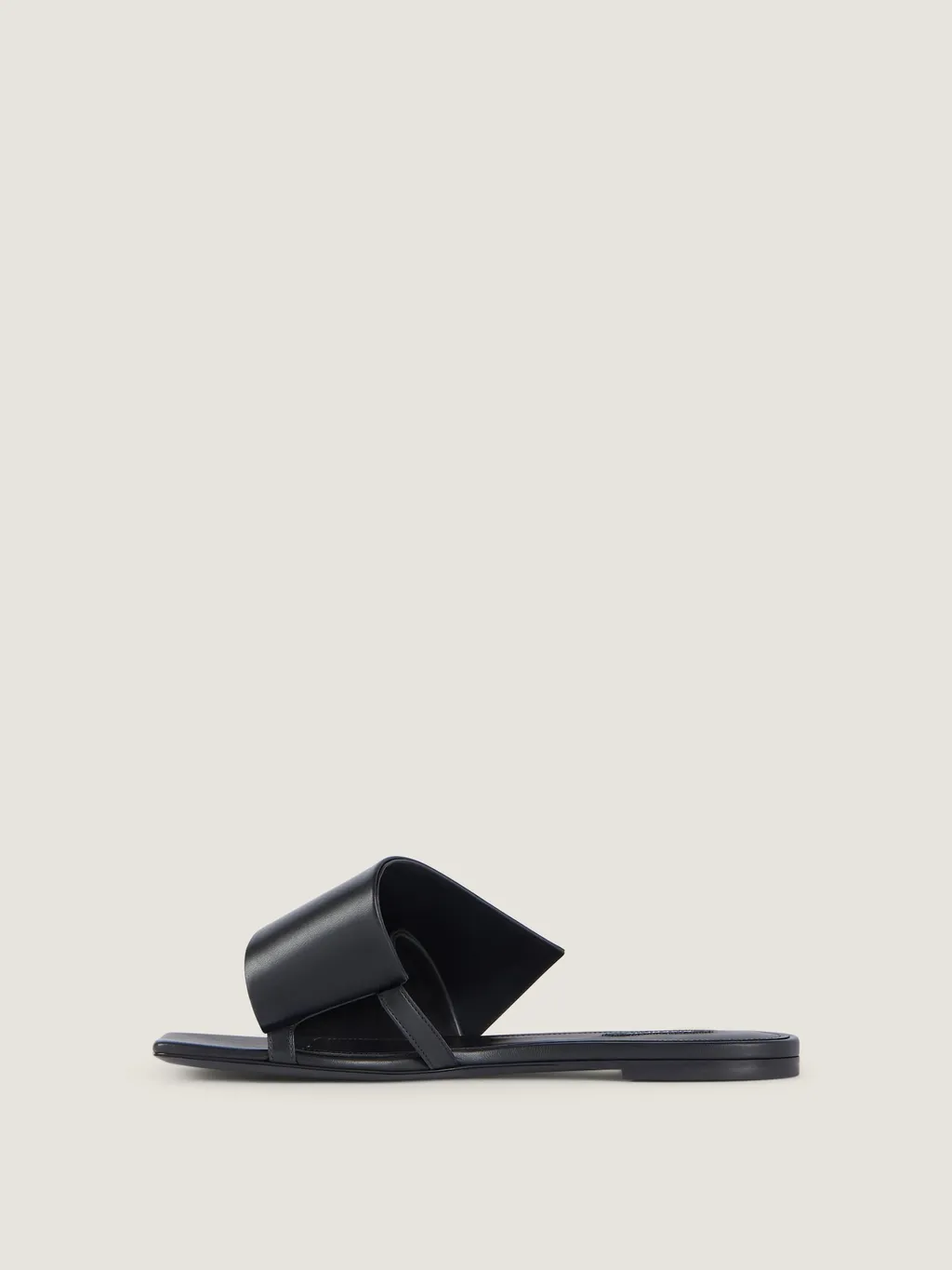 Sliced Square Flat Sandals In Leather