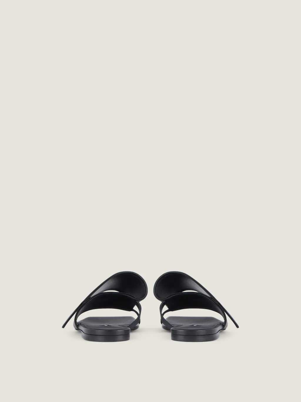 Sliced Square Flat Sandals In Leather