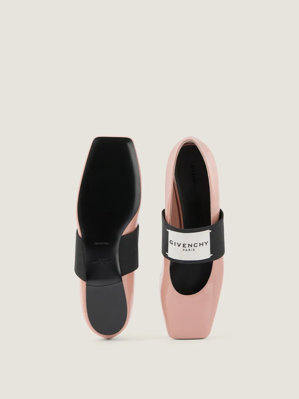 Sliced Square Ballerinas In Patent Leather