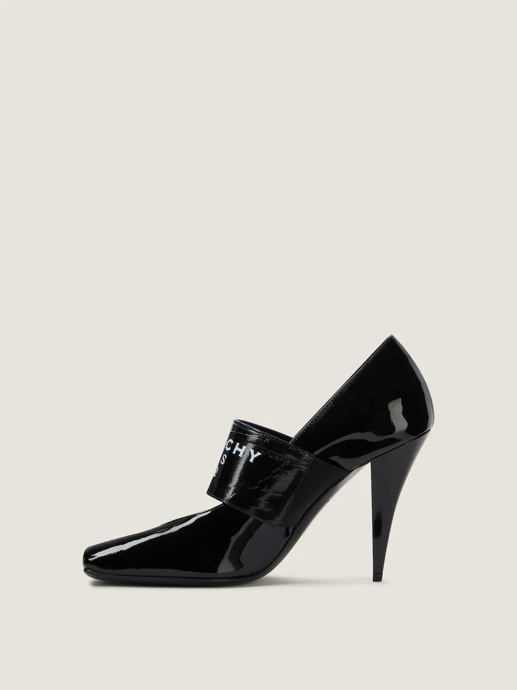 Sliced Square Givenchy Tape Pumps In Patent Leather