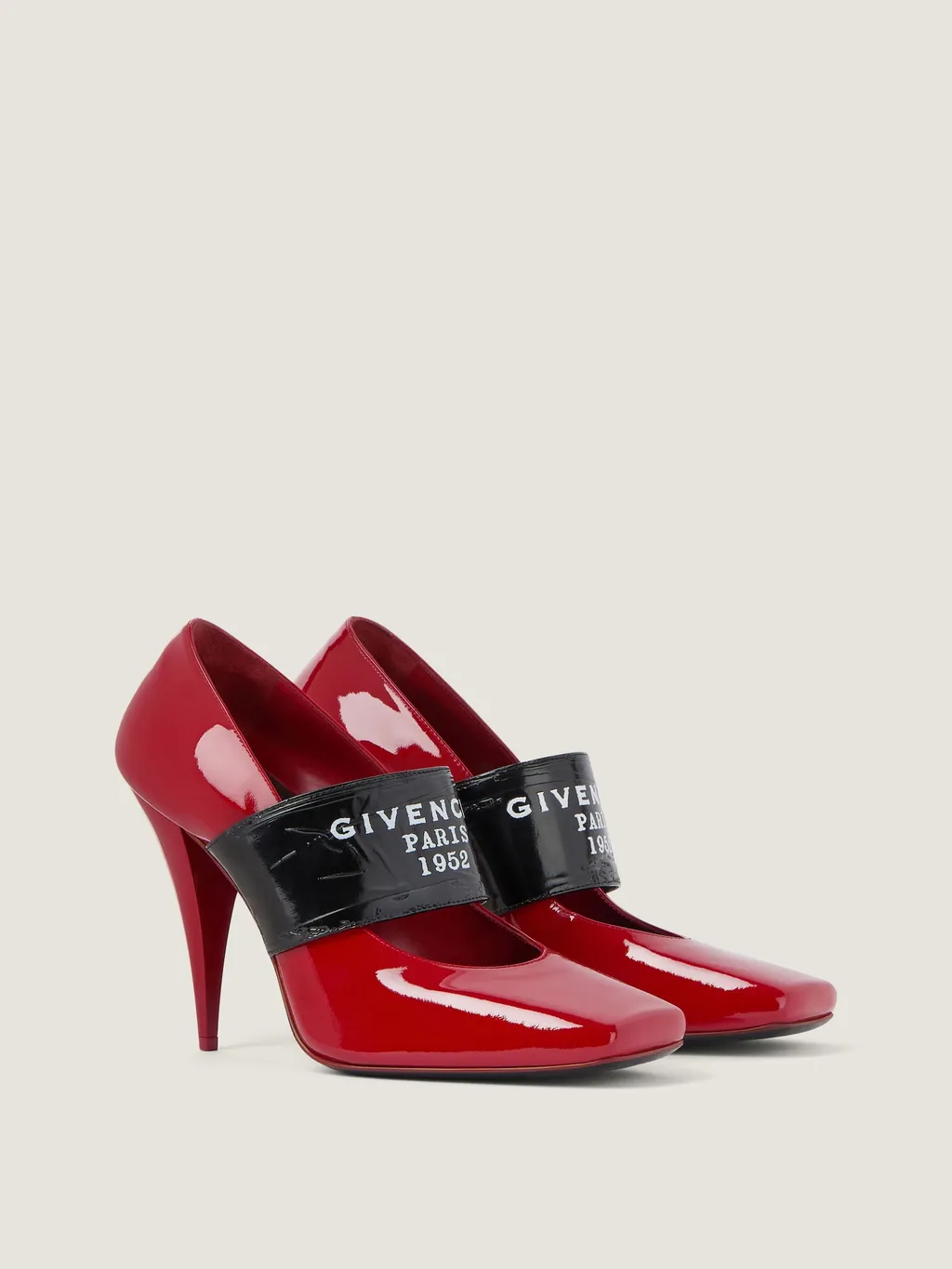 Sliced Square Givenchy Tape Pumps In Patent Leather