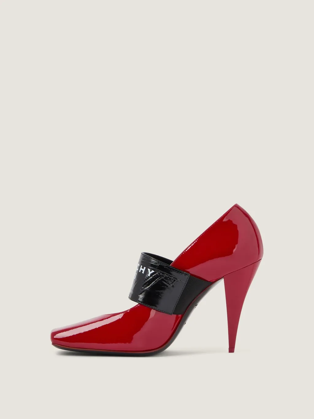 Sliced Square Givenchy Tape Pumps In Patent Leather