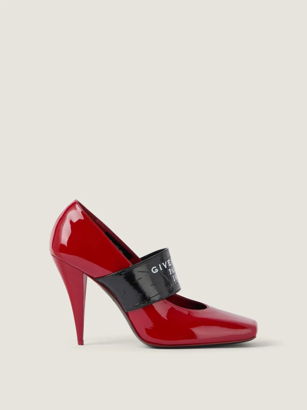 Sliced Square Givenchy Tape Pumps In Patent Leather