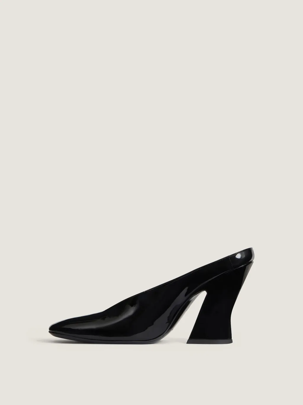 Sculpted Heeled Mules In Patent Leather