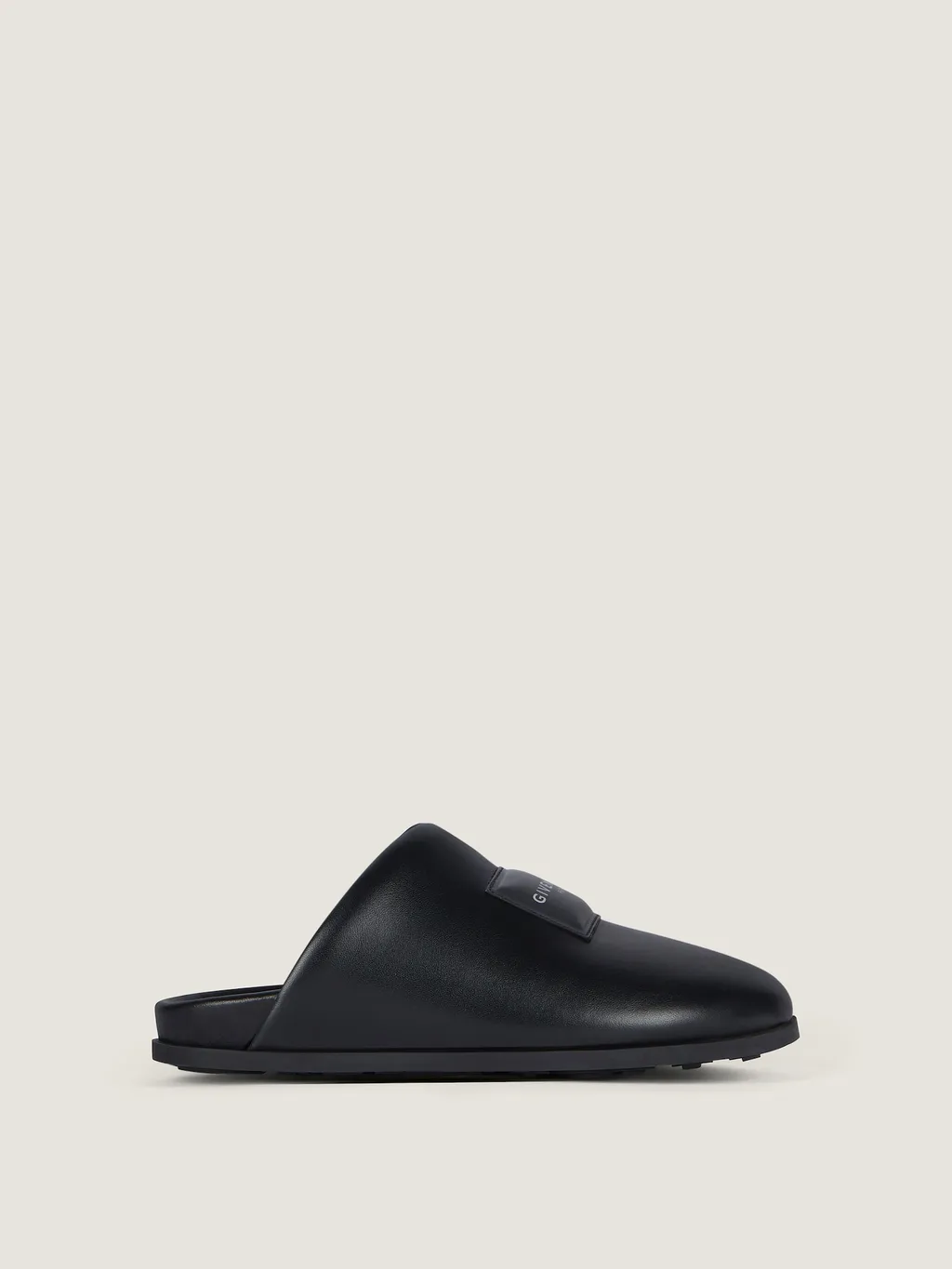 Label Flat Mules In Nappa Leather