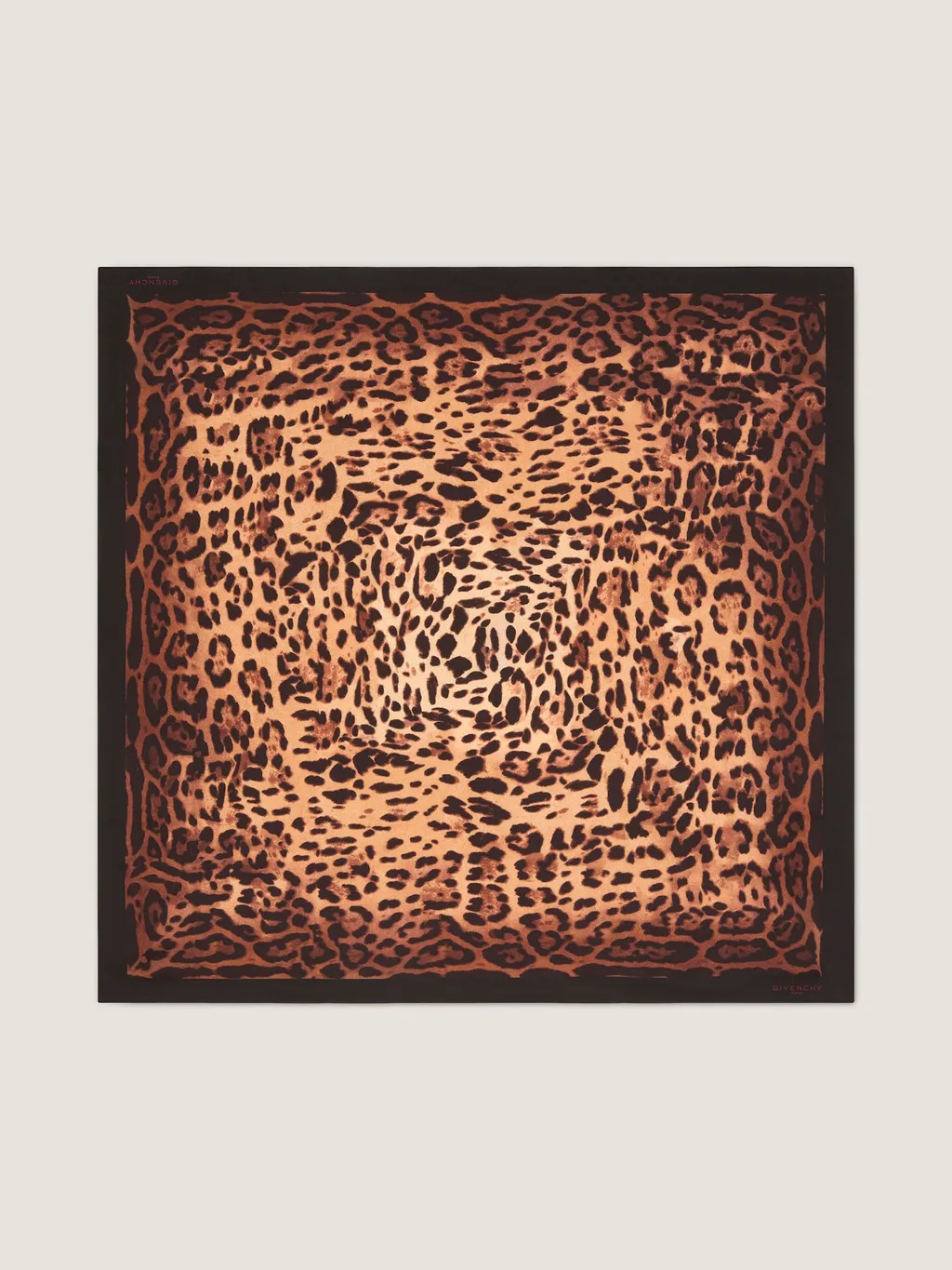 Square In Silk With Leopard Print