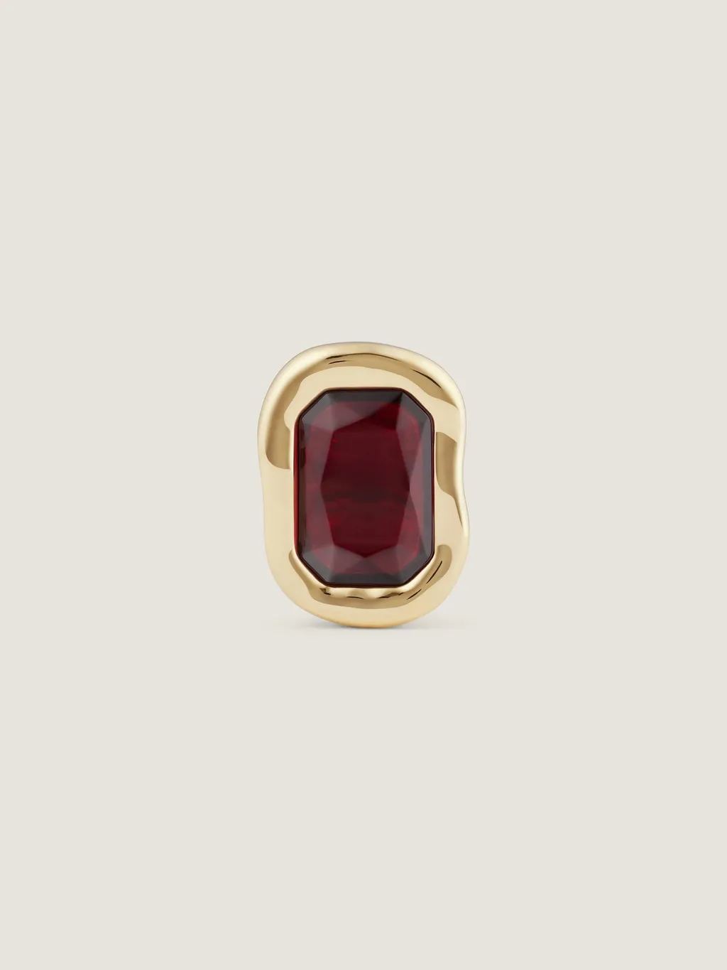 Sculptural Crystal Ring In Metal And Crystal