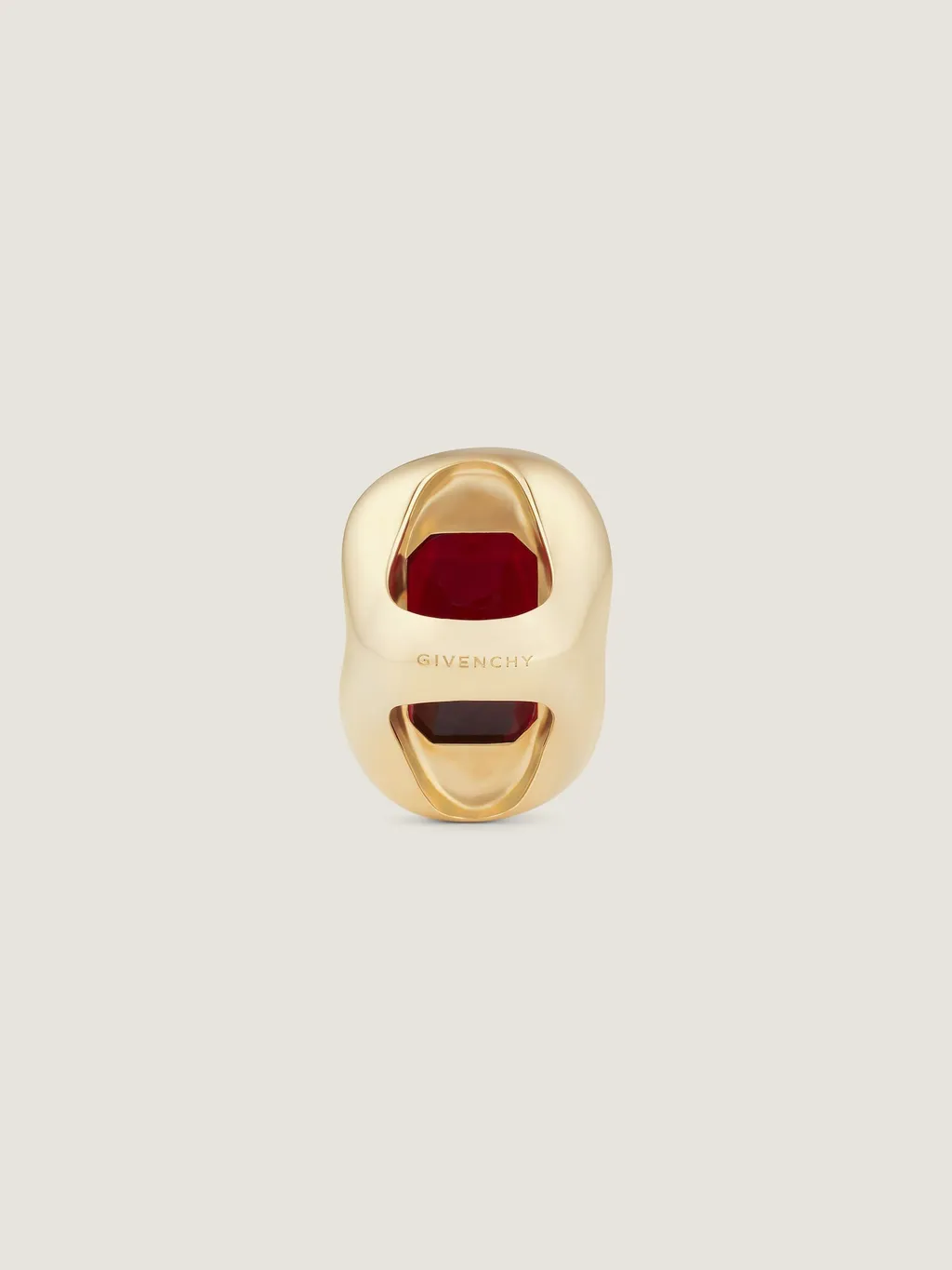 Sculptural Crystal Ring In Metal And Crystal