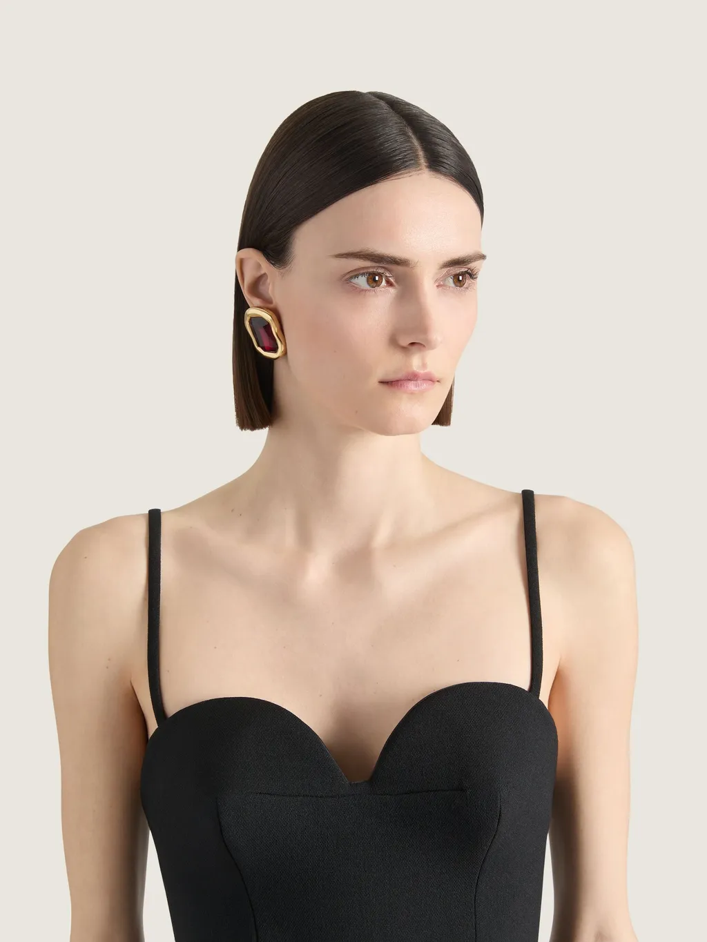 Sculptural Crystal Earrings In Metal And Crystals