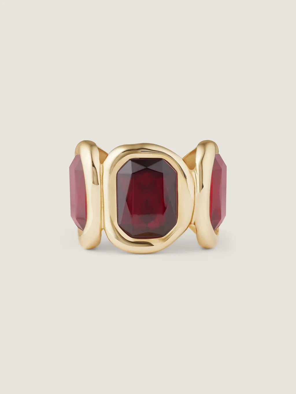 Sculptural Crystal Cuff In Metal And Crystals