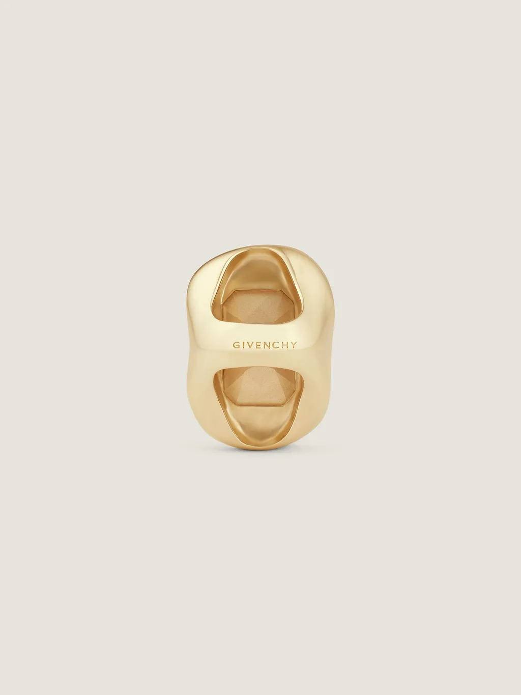 Sculptural Crystal Ring In Metal And Crystal