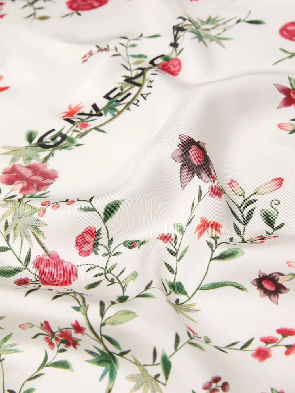 Square In Silk With Floral Print