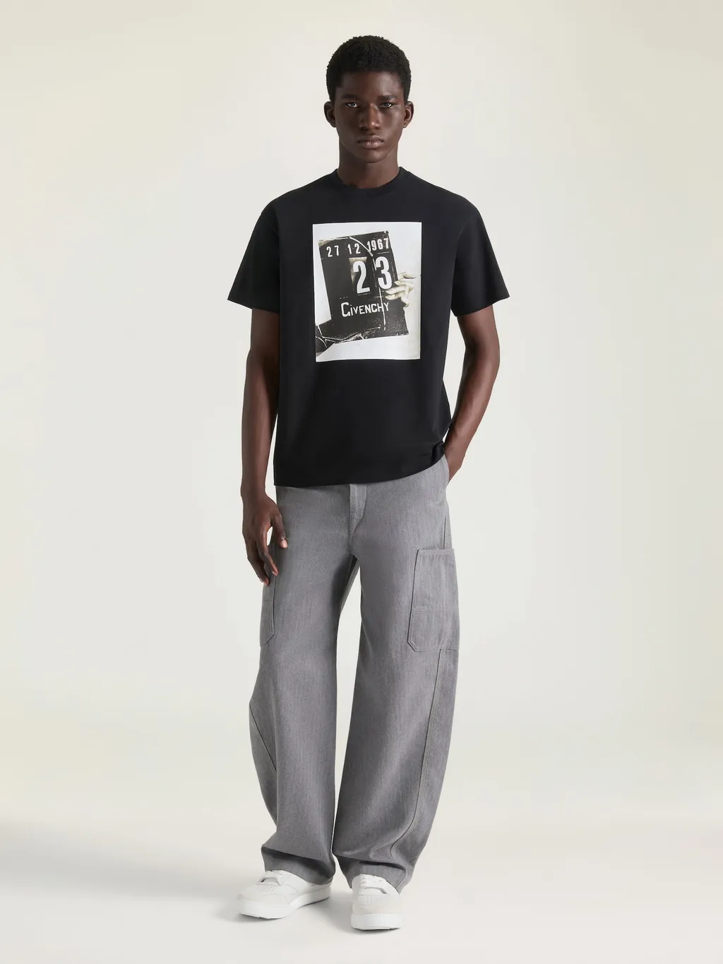 Couture Seam Cargo Trousers In Herringbone Denim