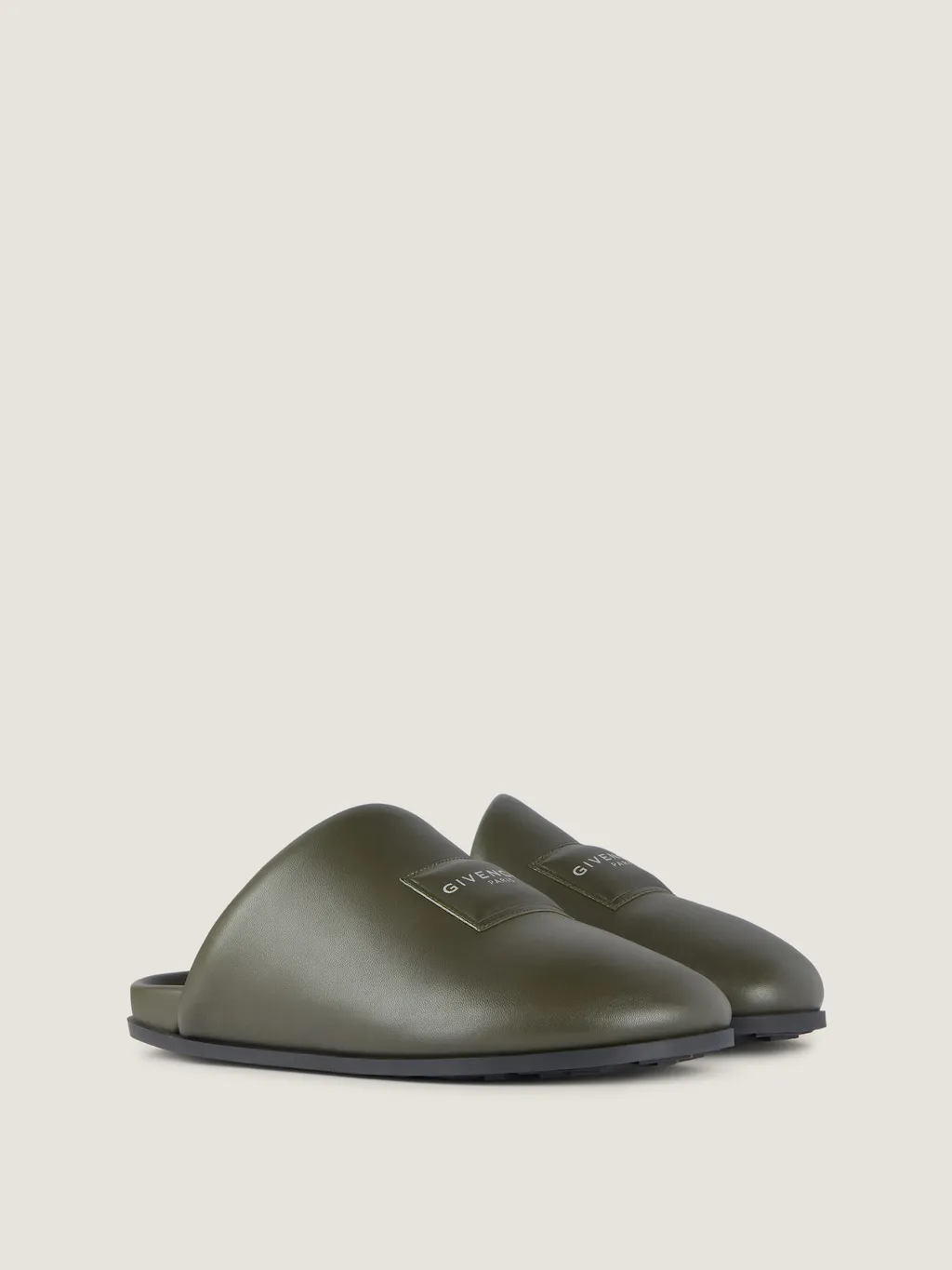 Label Flat Mules In Nappa Leather