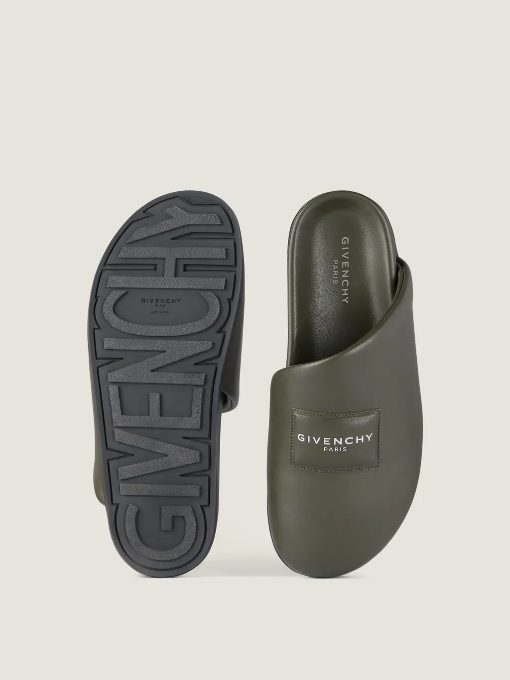 Label Flat Mules In Nappa Leather