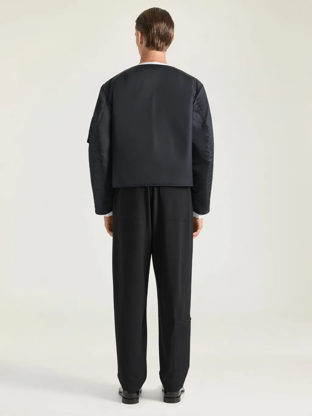 Embellished Couture Seam Bomber In Nylon