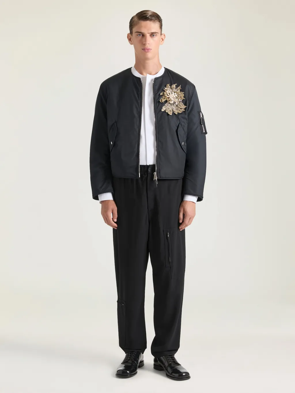 Multi Zip Trousers In Wool Crepe