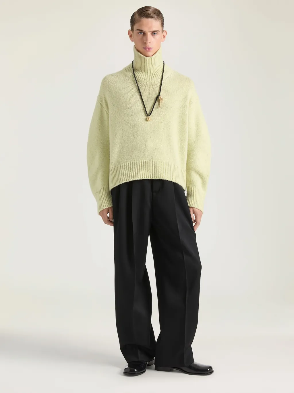 Couture Seam Turtleneck Sweater In Alpaca And Yak Wool