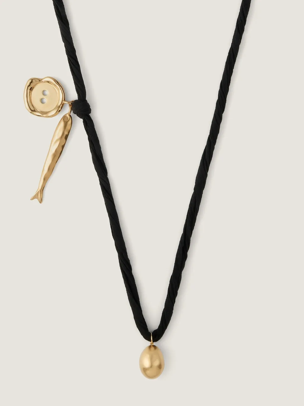 Lucky Charms Necklace In Silk And Metal