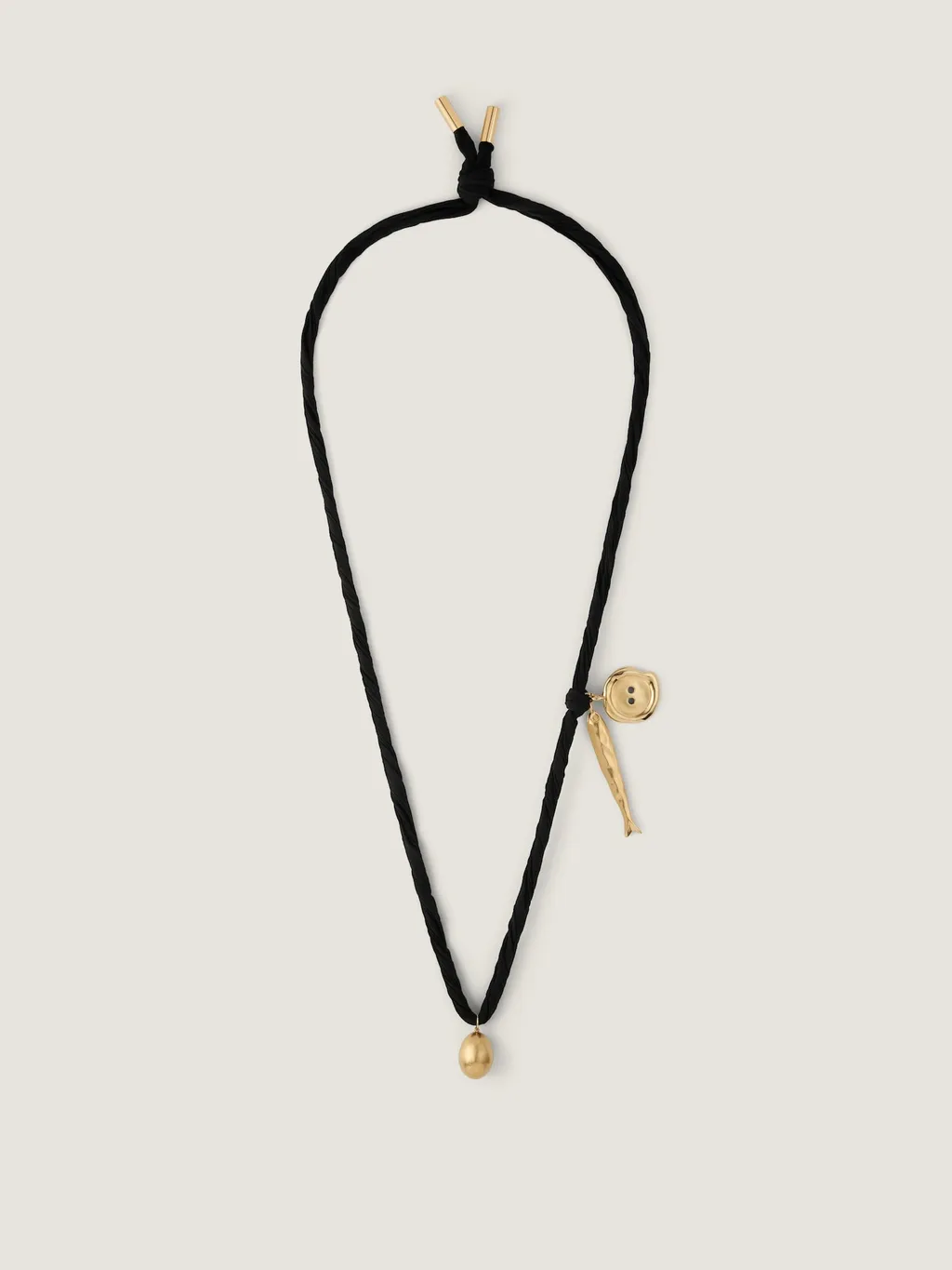 Lucky Charms Necklace In Silk And Metal